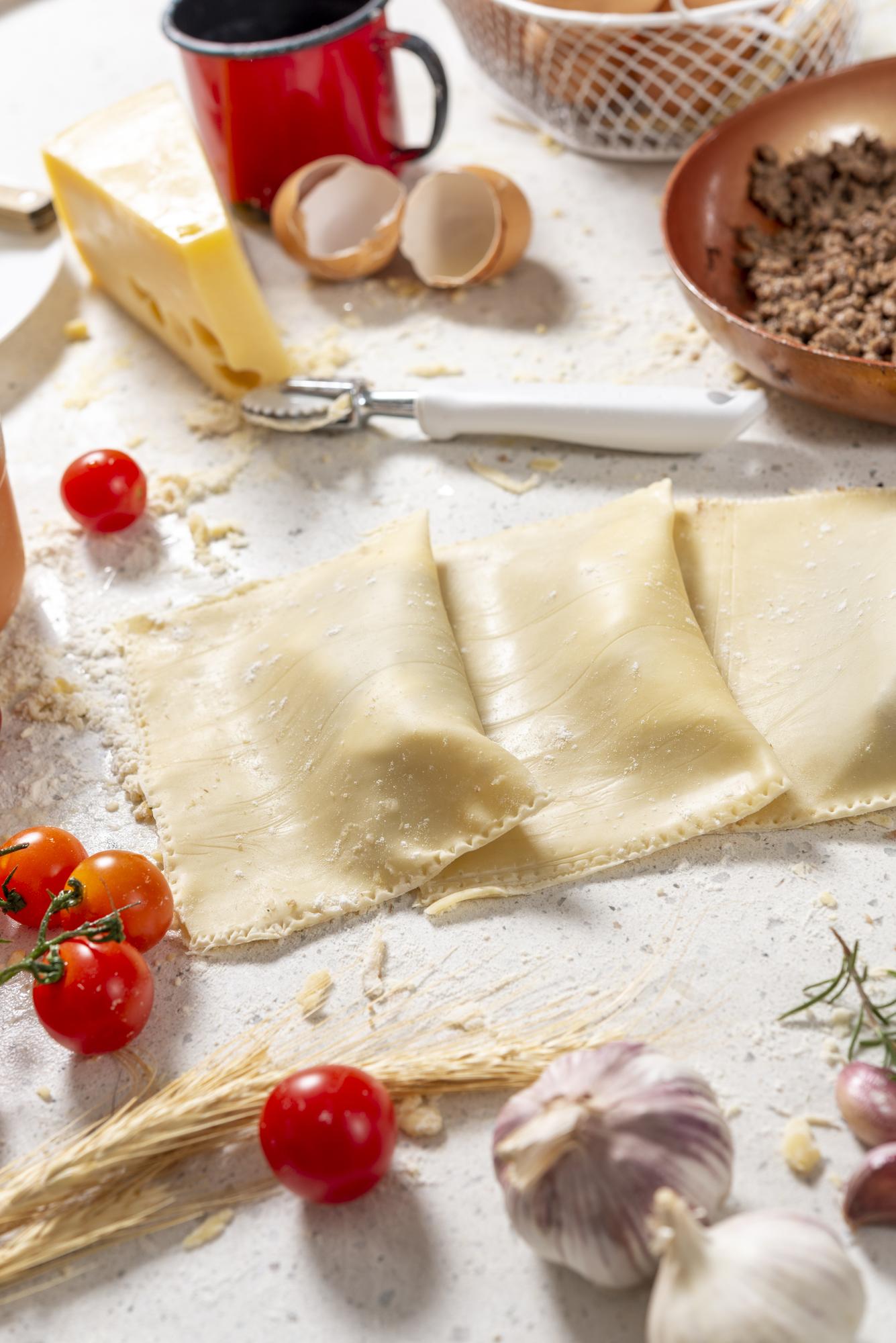Nahaufnahme einer handgerollten Ravioli